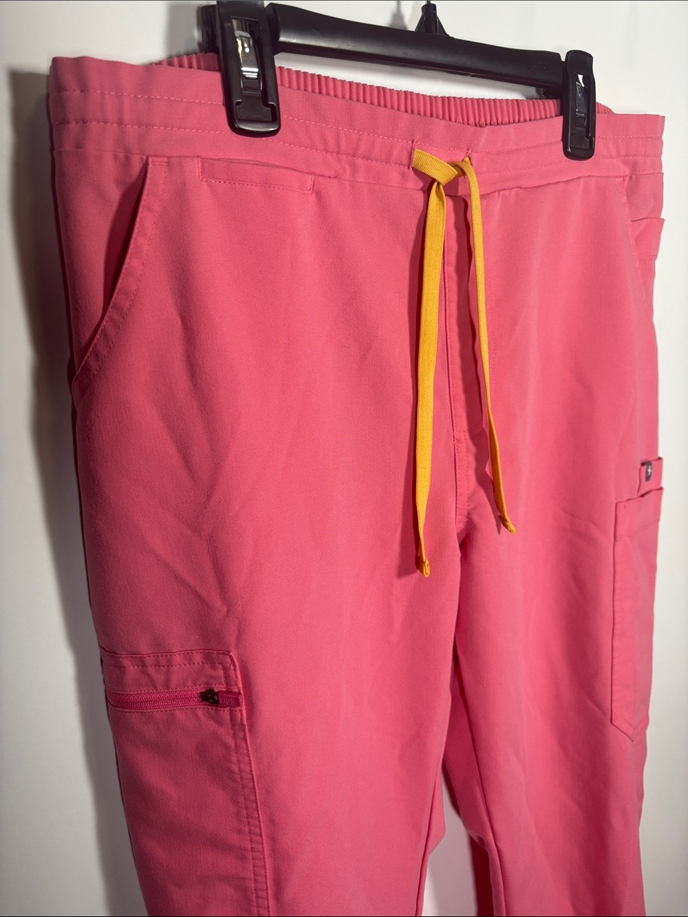 Pink Drawstring Cargo Scrub Pants - Picture 3 of 10